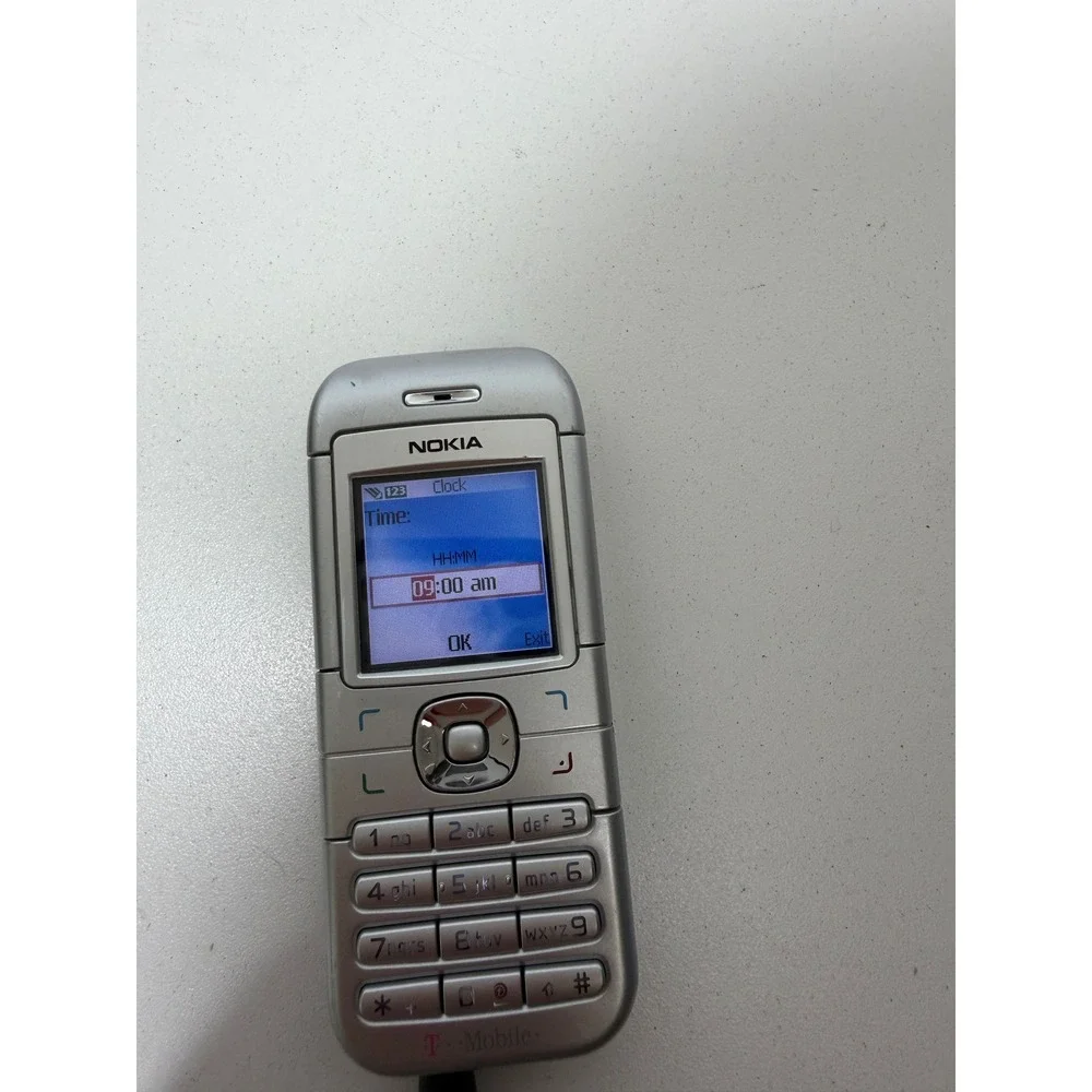 Nokia 6030 T-Mobile To Go Prepaid Silver Cell Phone Vintage Boxed Kit 2007